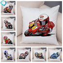Axyaa Cartoon Sport Motorcycle Cushion Cover - Super Soft Plush Pillow Case