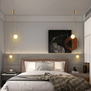 Axyaa Modern Glass Ball Double Head Pendant Light Fixture