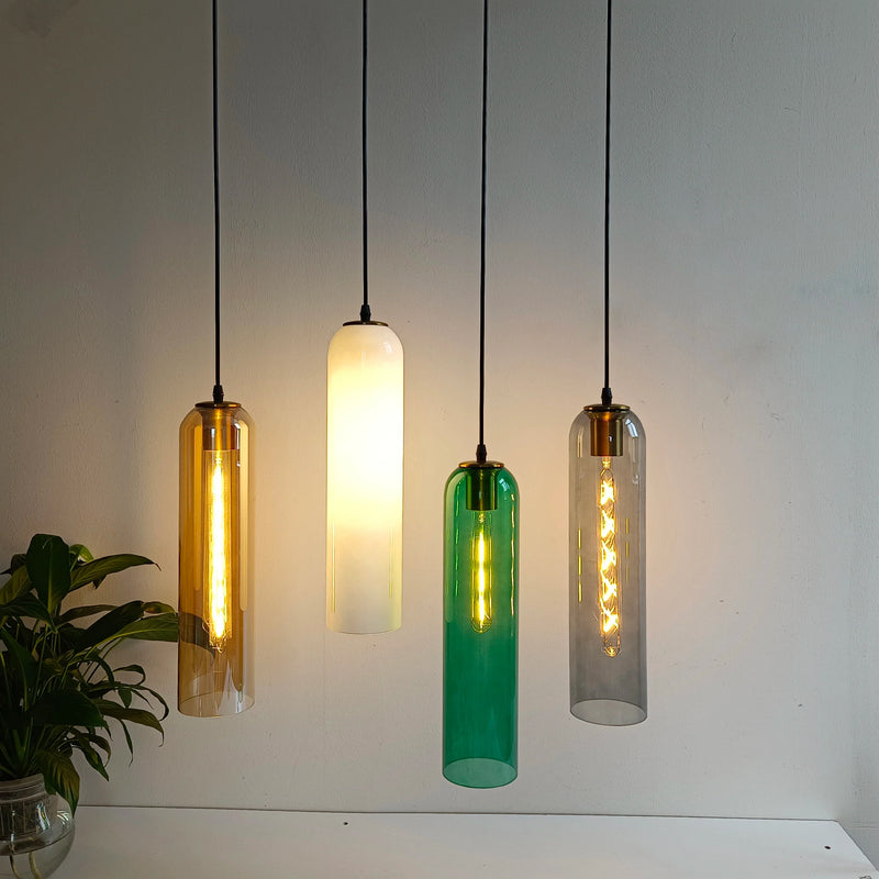 Axya Green Glass Nordic Pendant Light E27 Hanging Fixture for Living and Bedroom