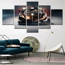 Axyaa 5-Piece Canvas Cars Spear Painting Set for Stylish Home Decor