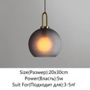 Nordic Glass Ball Pendant Light - Luxury Chandelier by Axyaa