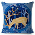 Axyaa Cartoon Deer Pillowcase - 45*45cm Linen Cushion for Home Decor