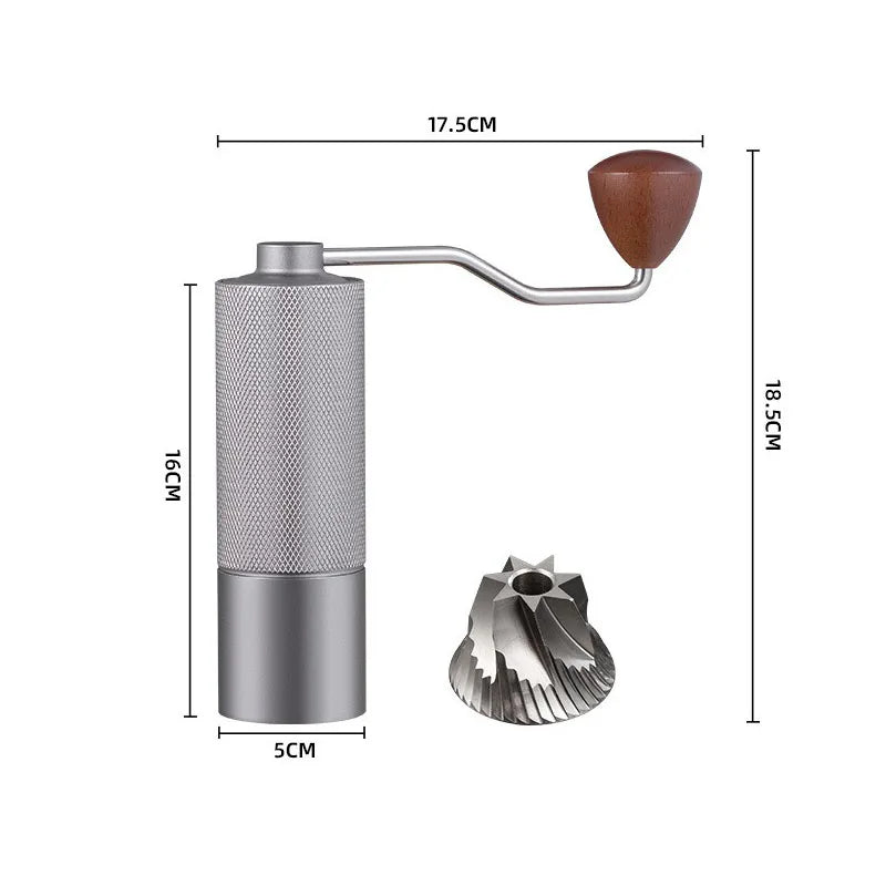 Axyaa Stainless Steel Manual Coffee Grinder with Extended Handle