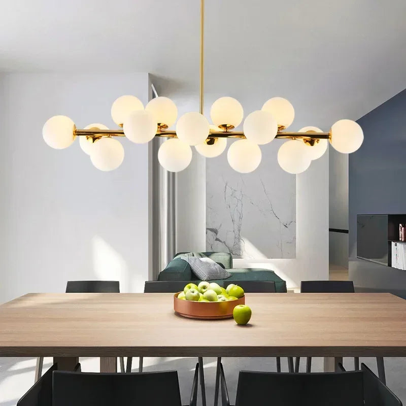 Axyaa Nordic Luxury LED Glass Ball Chandelier for Home Decor
