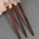 Axyaa Natural Wood Persimmon Chopsticks Set - Family Dining Non-slip Pair
