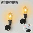 Axyaa Minimalist Wall Lamp with E27 Bulb & Button Switch for Indoor LED Lighting