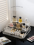 Acrylic Makeup Organizer Axyaa Desktop Perfume Rack Clear Cosmetic Storage Display