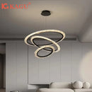 Axyaa Modern Luxury Gold Ring LED Pendant Lamp for Living Dining Bedroom Kitchen