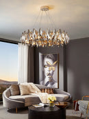 Axyaa Modern Crystal Chandelier Clear Hanging Ceiling Lamp Luster Dining Living Room Decor