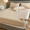 Axyaa Velvet Fitted Bed Sheet with Elastic Band - Winter Warm, Anti-Slip - All Sizes