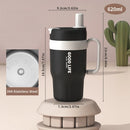 Axyaa Double-layer Stainless Steel Thermos Tumbler with Handle & Straw