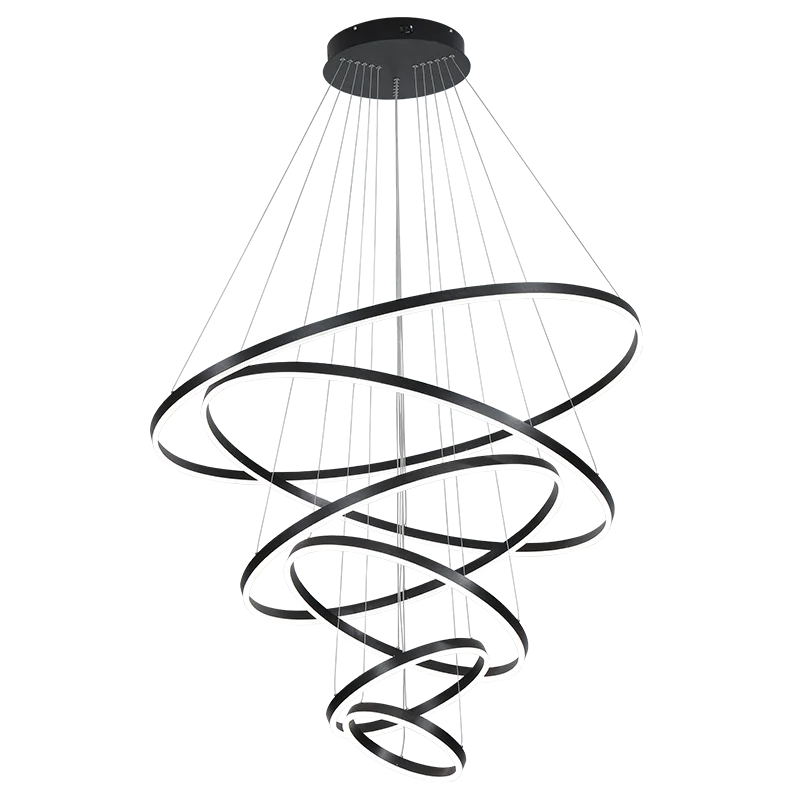 Axyaa Circle Ring Chandelier for Duplex Villa Staircase, Living Room, and Hall