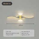 Axyaa Double Curve LED Wall Lamp Remote Control Light - Black Gold Sconces