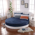 Axyaa Coral Velvet Round Bed Sheet 200-220cm Diameter, Flannel, Winter