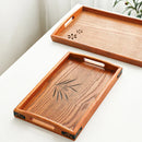 Axyaa Wooden Tea Tray: Orchid Tea Color, Chinese Rectangular Solid Wood Tray