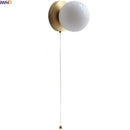 Axyaa White Glass Ball LED Wall Lamps Art Vintage Brass Stair Light Lampara Pared