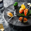 Axyaa Black Ceramic Sashimi Plate for High-Value Dining