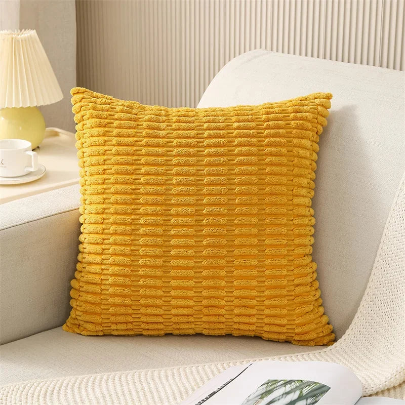 Axyaa Soft Striped Corduroy Throw Pillow Covers in 45x45cm