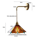 Axyaa Tiffany Yellow Glass Wall Sconce LED Light Fixture Copper Pull Chain