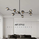 Axyaa Gray LED Lava Glass Chandelier Nordic Design Pendant Light
