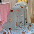 Axyaa Cartoon Puppy Fleece Blanket | Double-Layer Thick Warm Throw | Soft Plush Plaid