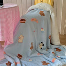 Axyaa Cartoon Puppy Fleece Blanket | Double-Layer Thick Warm Throw | Soft Plush Plaid