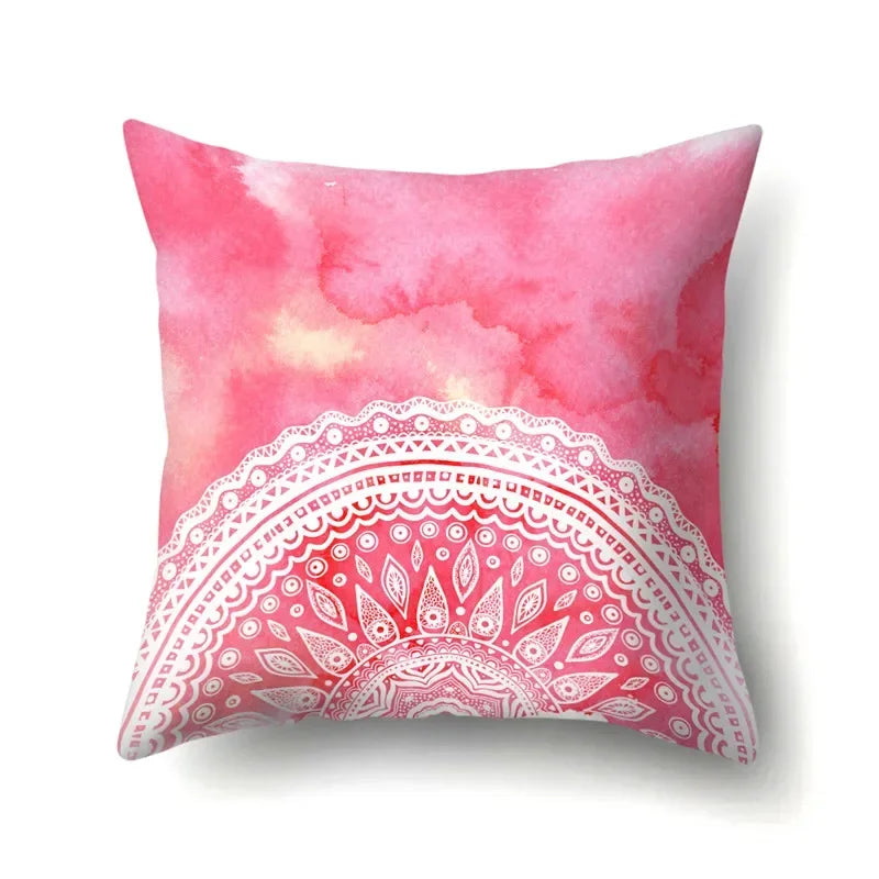 Abstract Geometric Bohemian Pillowcase in Colorful Exotic Style by Axyaa