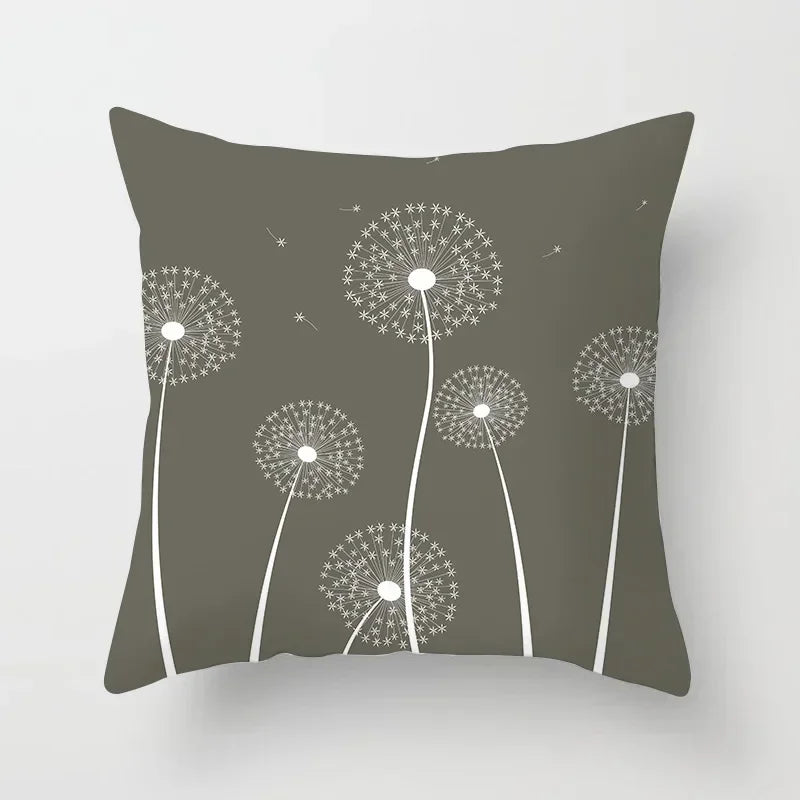 Axyaa Abstract Line Flower Print Pillowcase