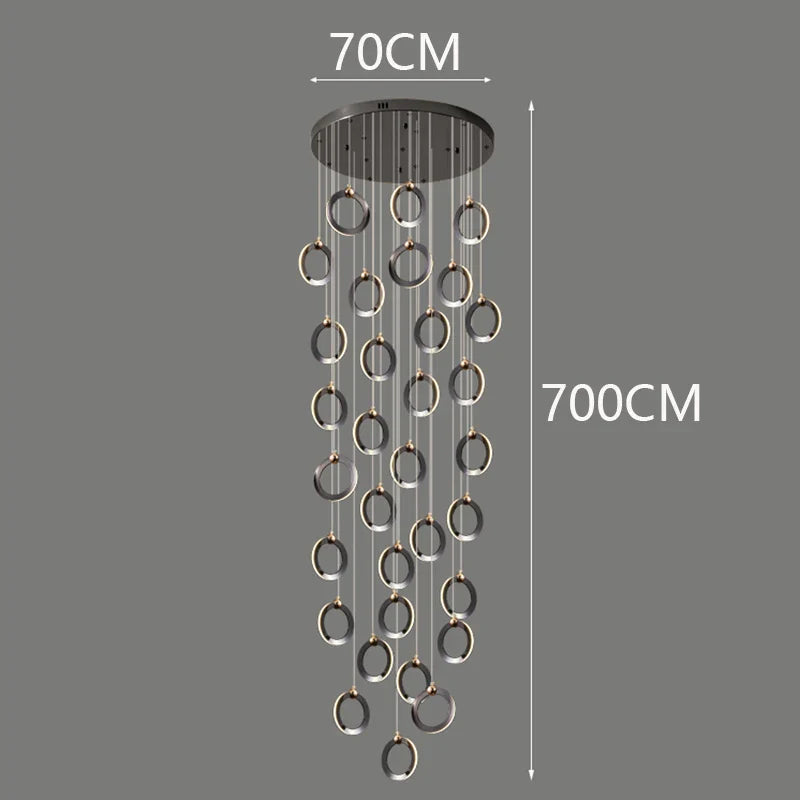 Axyaa Staircase Chandeliers: Modern LED Pendant Light Lamps for Living Room