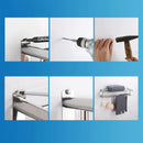 Axyaa Stainless Steel Bathroom Towel Shelf with Toilet Paper Holder & Soap Dish