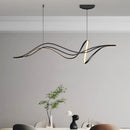 Axyaa Curved LED Dining Chandelier - Modern Kitchen Bar Pendant Lights