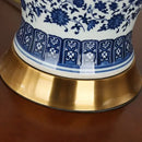 Axyaa Blue and White Porcelain Table Lamp for Modern Home Décor