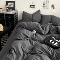 Axyaa 100% Cotton Washed Bed Linen Set - 4 Piece Comforter Double Bedding
