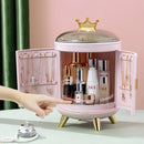 Axyaa Makeup & Jewelry Organizer: Rotating Storage Box for Luxury Cosmetics & Rings