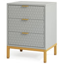 Axyaa 3-Drawer Modern Nightstand - Contemporary Bedside Table with Storage