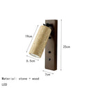 Natural Stone Wood Wall Lamp With Switch Sconce - Axyaa Bedside Reading Light