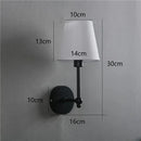 Axyaa Retro LED Black Gold Wall Lamp Luxury Bedroom Sconce Linen Indoor Lighting Fixtures