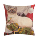 Axyaa Cute Cat Pet Pattern Pillow Cover Linen Throw Pillow 45*45cm
