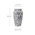 Axyaa Blue and White Porcelain Retro Vase - Ceramic Ice Crack Flower Vase