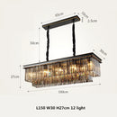 Axyaa Gold Black Metal Crystal Pendant Light Chain Chandelier