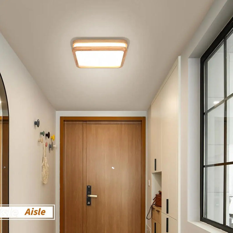 Axyaa Ultra-thin LED Wooden Ceiling Light Living Bedroom Modern Acrylic Fixture