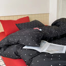 Axyaa Retro Dot Mixed Color Duvet Cover Set, Queen Size, Washed Cotton, Skin-friendly