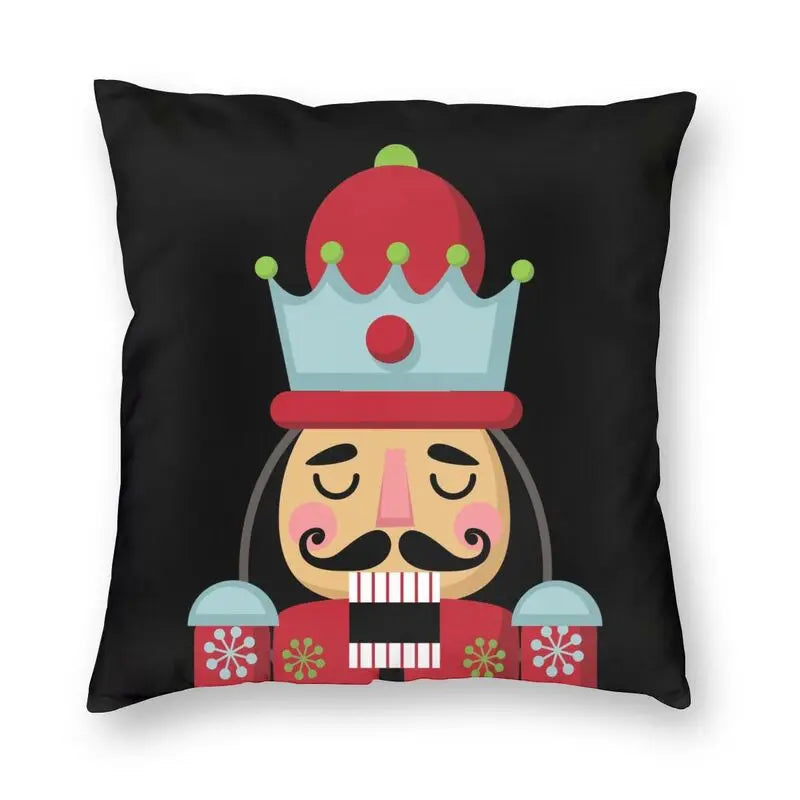 Nutcracker Doll Cushion Cover - Axyaa Square Throw Pillow for Christmas Home Decor