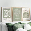 Sage Green Spring Flower Matisse Art Canvas Set by Axyaa