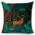 Axyaa Cartoon Deer Pillowcase - 45*45cm Linen Cushion for Home Decor