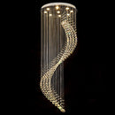 Axyaa Spiral LED Chandelier for Foyer Dining Room with Crystal Modern Design