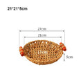 Axyaa Rattan Wicker Serving Baskets Set Tabletop Display Handle 10 Styles Khaki