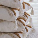 Axyaa Tufted Tassel Bohemian Cotton Pillow Cover - Geometric Throw Cushion Cover