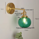 Axyaa Vintage Blue Glass LED Wall Lamp with Pull Chain Switch