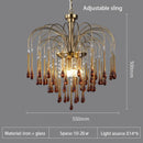 Axyaa Glass Water Drop Chandelier for Living, Bedroom, Dining Room - Retro Design